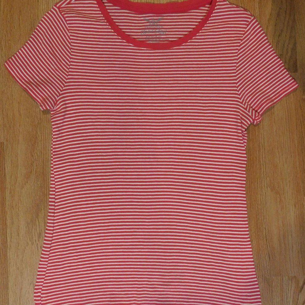 Faded Glory Red/White Striped Shirt